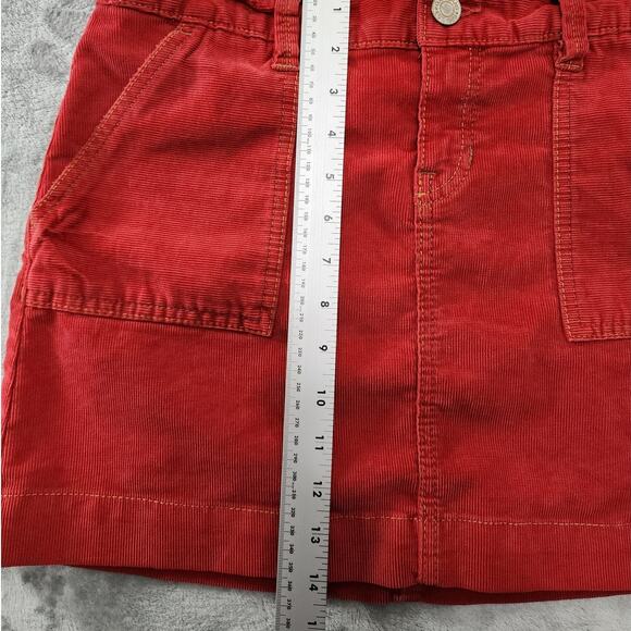Vintage Y2K GAP Skirt Womens 6 Rust Red Stretch Corduroy Mini Back Buckle Preppy - Picture 8 of 9